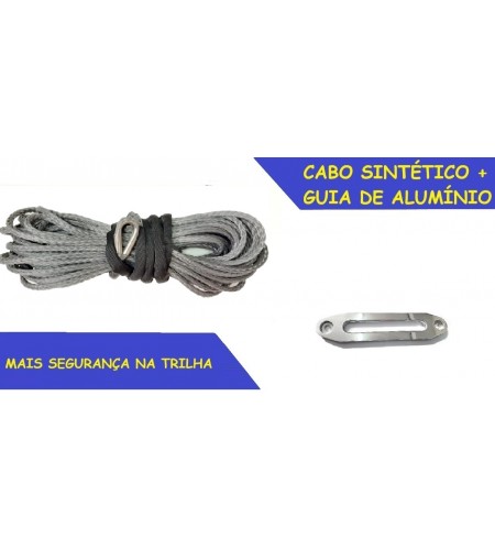 RC-SR Cabo sintético 12000 lbs Sem Gancho para Guincho Elétrico + Guia de Alumínio 