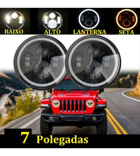 VD-08LC: Farol Angel Eye p/ Troller Willys Bandeirantes com 7 polegadas - O PAR