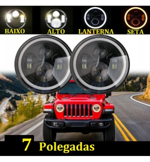 VD-08LC: Farol Angel Eye p/ Troller Willys Bandeirantes com 7 polegadas - O PAR